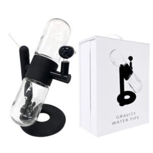 360 Rotating Hookah Glass Gravity Bong Water Set Pipe With Carry Case